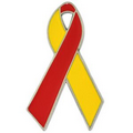 Red and Yellow Hepatitis C Awareness Ribbon Lapel Pin 1"